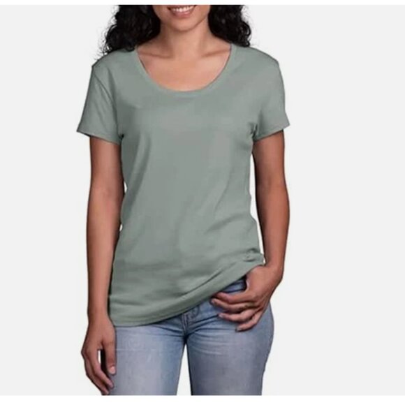 Kirkland Signature Tops - Kirkland Signature Ladies' Scoop Neck Pima Cotton Tee Green M